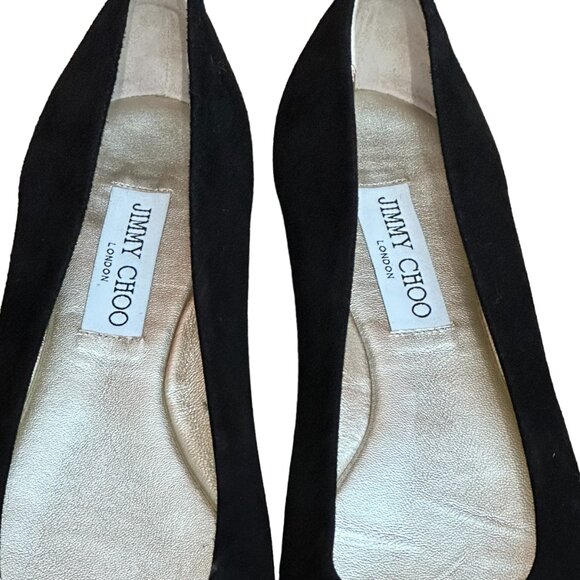 Jimmy Choo 'Morse' Ballerinas, Black Suede Flat, Size 9 - Picture 5 of 12